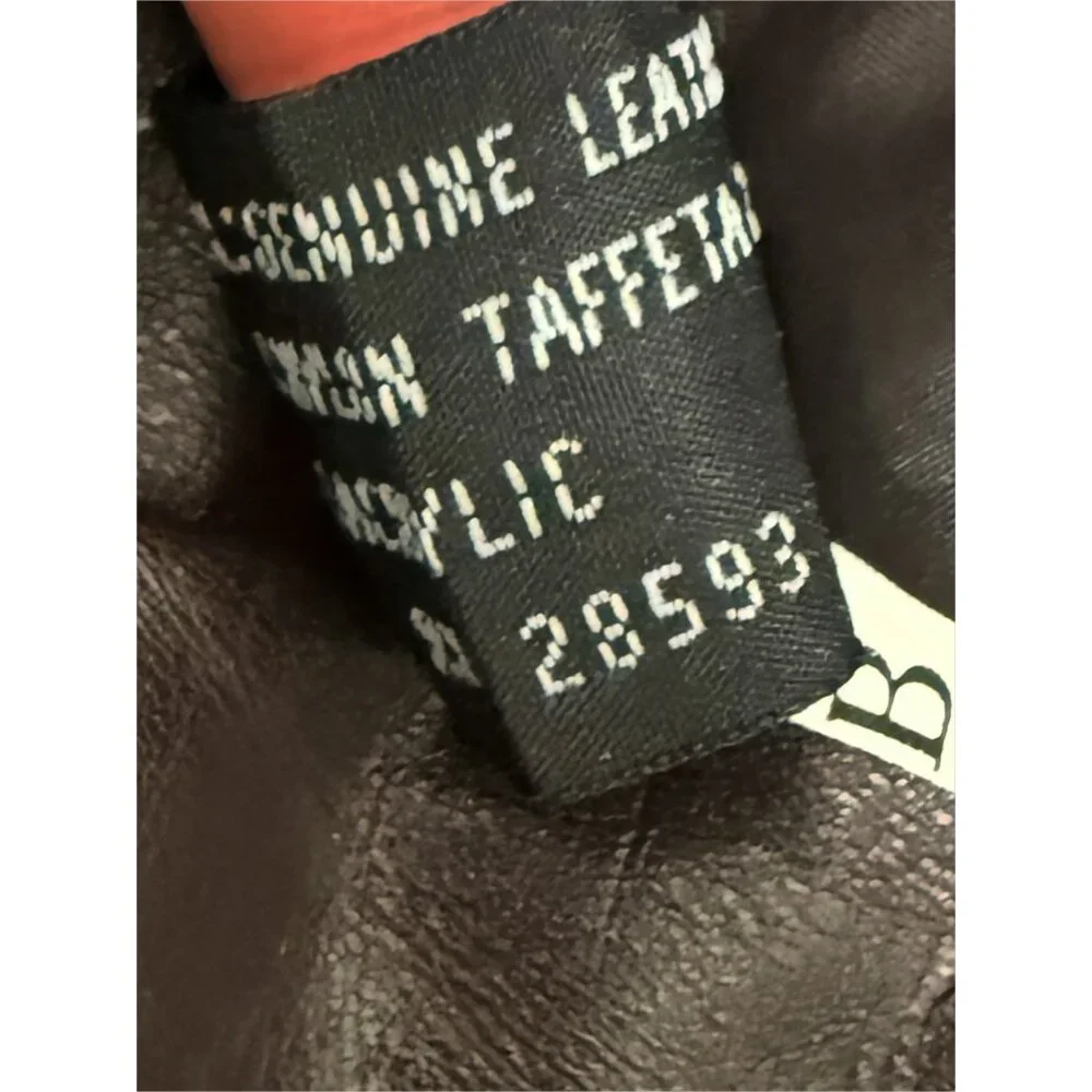 Members Only Men's Chocolate Brown Leather Bomber Jacket 42 - Picture 14 of 16